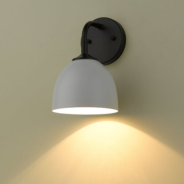 Zoey Matte Black and Matte White One-Light Wall Sconce, image 4